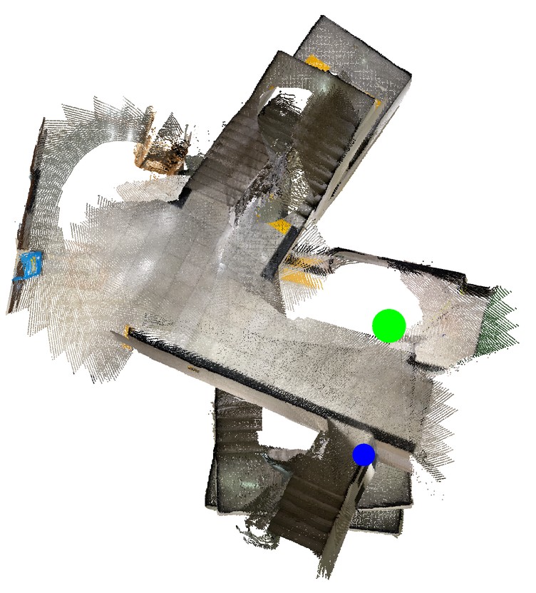 DROID-SLAM top-down trajectory on Mixed-use Building
