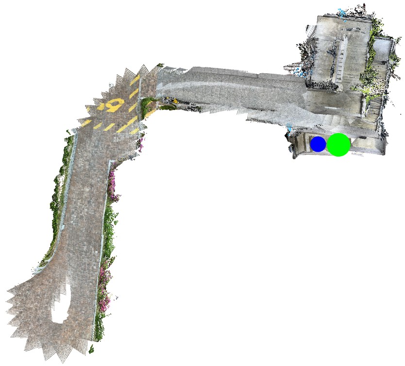 DROID-SLAM top-down trajectory on Parking Lot
