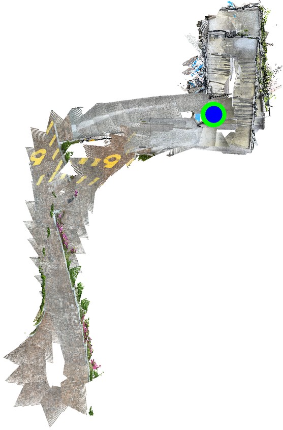 Planar-SLAM top-down trajectory on Parking Lot