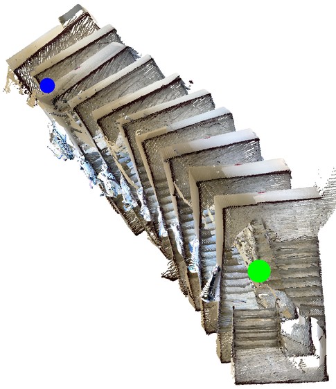DROID-SLAM top-down trajectory on Academic Building B
