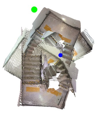 Planar-SLAM top-down trajectory on Office Building (ascending)